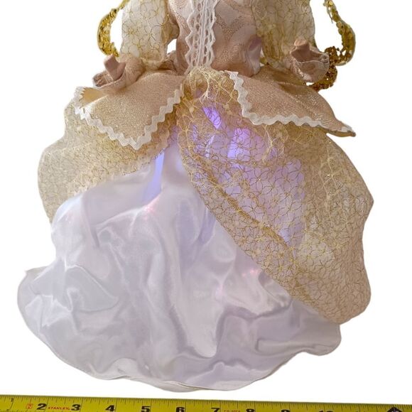 Fiber Optic Angel Tree Topper Gold Table Display Light Up Multi Color Christmas. - Picture 3 of 16